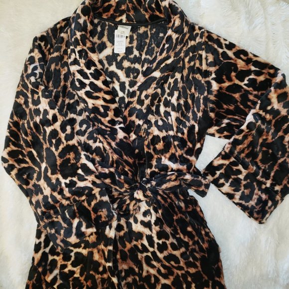 Soma Robe Leopard Plush Embraceable NEW - Picture 2 of 8